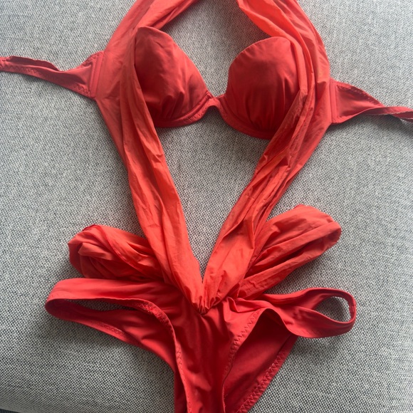 Agent Provocateur “Tonya” Orange Halter One-Piece Swimsuit - Picture 2 of 10